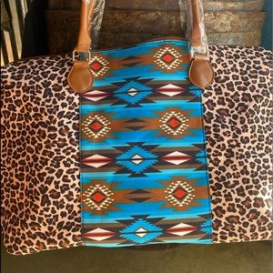 Leopard & Aztec Tote Bag